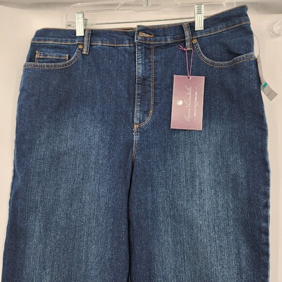 GLORIA VANDERBILT Amanda High Rise Mom Dark Wash Blue Jeans 16 Long NWT - Picture 3 of 11